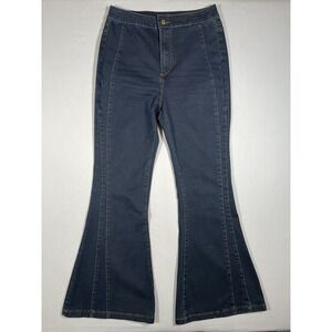 Driftwood VEDA Women's Dark Wash Flare Jeans Size 30 L32 High Rise Stretch Denim